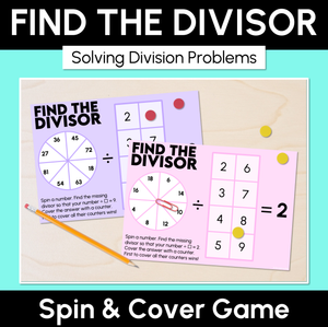 Find the Divisor - Solving Division Problems - Spin and Cover Game