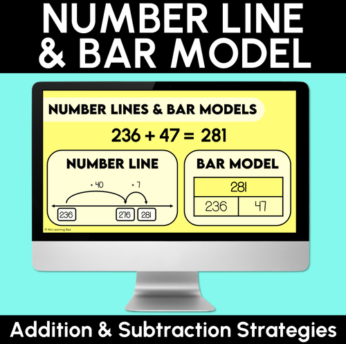 Resource preview 1 for Number Line & Bar Model - Addition & Subtraction Strategies - Digital Slides