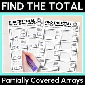 Partially Covered Arrays - Find the Total Worksheets