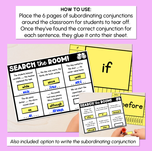 Resource preview 2 for Read the Room - Subordinating Conjunctions