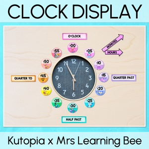 Clock Display - Watercolour Rainbow - The Kutopia Collection