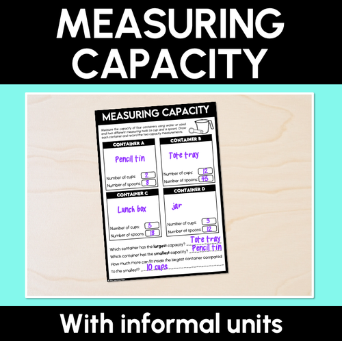 Informal Unit Ruler Measuring capacity with informal units - Mrs Learning Bee