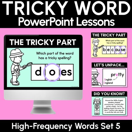 Resource preview 1 for High Frequency Heart Word Lessons SET 5 - WORDS WITH TRICKY SPELLINGS