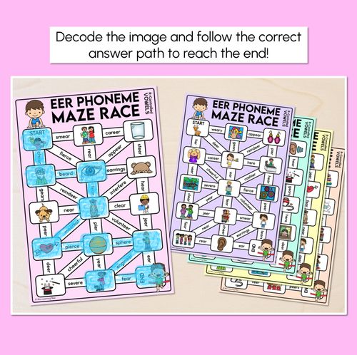 Resource preview 2 for R-Controlled EER Words Maze Race - R-Controlled Vowel EER Words Mats