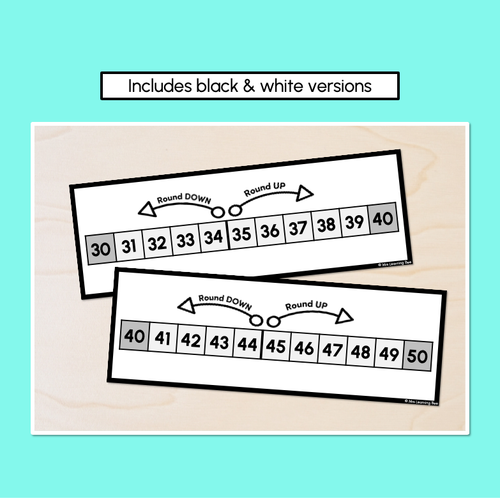 Resource preview 3 for Rounding to Nearest Ten - Number Lines Display Cards & Desk Companions (Rainbow)