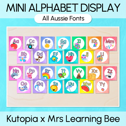 Resource preview 1 for Mini Alphabet Posters - The Kutopia Collection -  Watercolour Rainbow