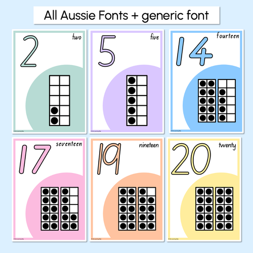 Resource preview 3 for NUMBER POSTERS 1-30 - The Brentos Collection - Pastel Rainbow