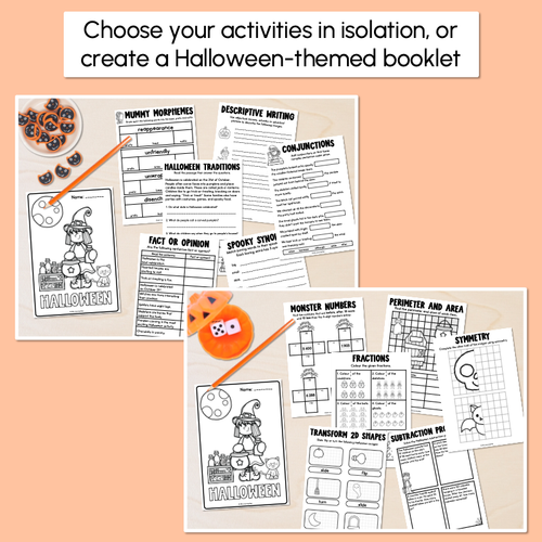 Resource preview 4 for Halloween Themed Literacy & Mathematics Activities - Level 3