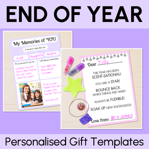 End of Year Student Gift Templates - EDITABLE