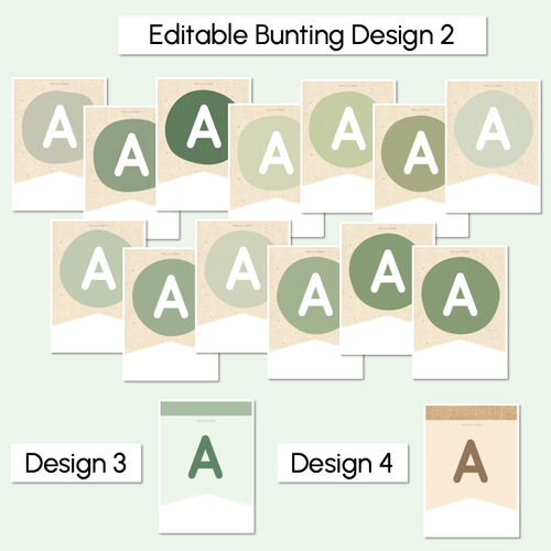 Resource preview 3 for Editable Bunting - The Greenhouse Collection - Natural Classroom Decor