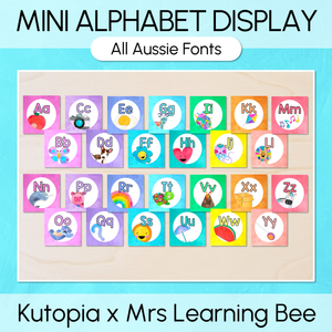 Mini Alphabet Posters - The Kutopia Collection -  Watercolour Rainbow