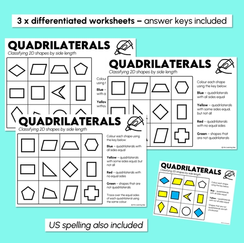 Resource preview 3 for Quadrilaterals – Classifying 2D Shapes Worksheets
