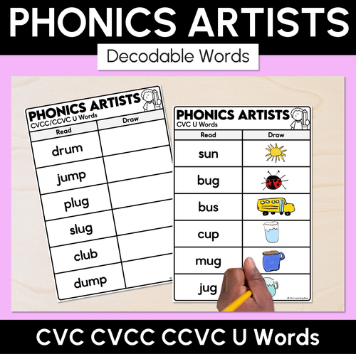 Resource preview 2 for Phonics Artists - CVC CVCC CCVC Decodable Words Activity Bundle