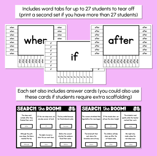 Resource preview 4 for Read the Room - Subordinating Conjunctions