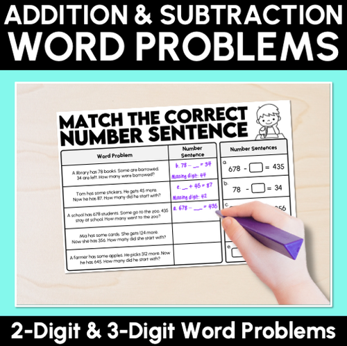 Resource preview 16 for Missing Values in Addition & Subtraction Number Sentences - Grade 3 & 4 Unit of Work