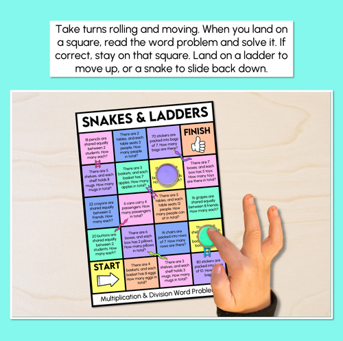 Resource preview 2 for Word Problems in Multiplication and Division - Snakes and Ladders Game