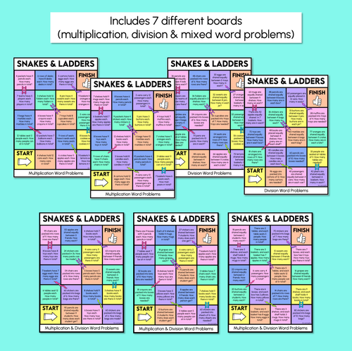 Resource preview 3 for Word Problems in Multiplication and Division - Snakes and Ladders Game