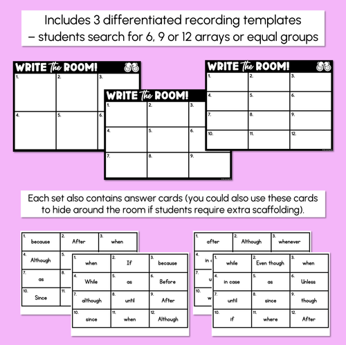 Resource preview 3 for Write the Room - Subordinating Conjunctions