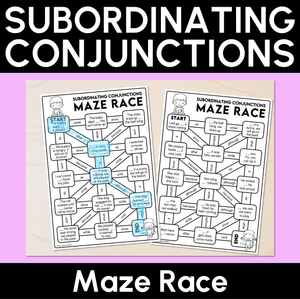 Subordinating Conjunctions Maze Race