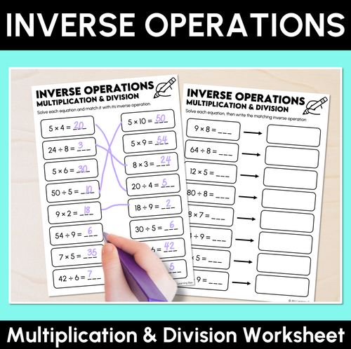 Resource preview 1 for Inverse Operations - Multiplication & Division Worksheets