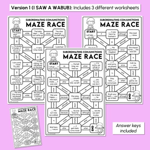 Resource preview 3 for Subordinating Conjunctions Maze Race