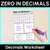 1 for Zero in Decimal - Decimals Worksheet