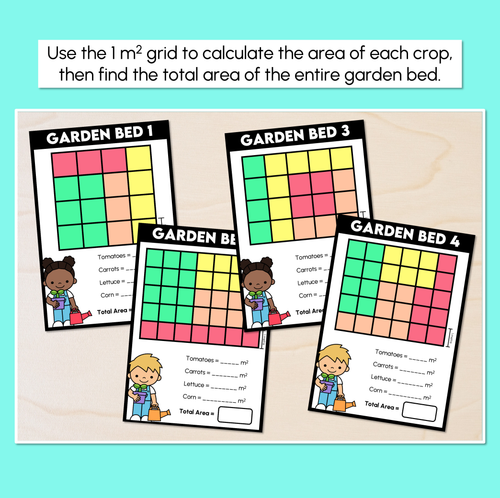 Resource preview 2 for Garden Area – Finding Area Using Square Metres Task Cards