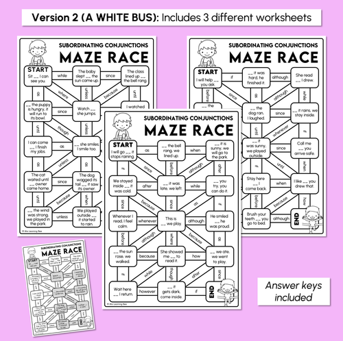 Resource preview 4 for Subordinating Conjunctions Maze Race