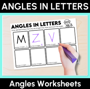 Angles in Letters - Angles Worksheets
