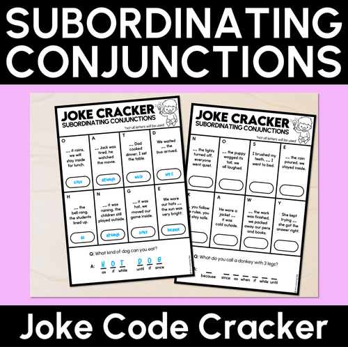 Resource preview 1 for Joke Code Cracker - Subordinating Conjunctions