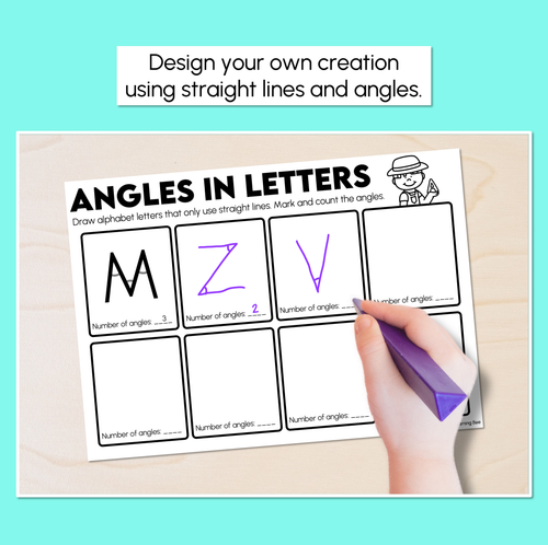Resource preview 2 for Angles in Letters - Angles Worksheets