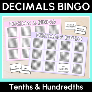Decimals Bingo - Tenths & Hundredths