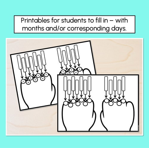 Resource preview 3 for Month Knuckles – Poster & Printables