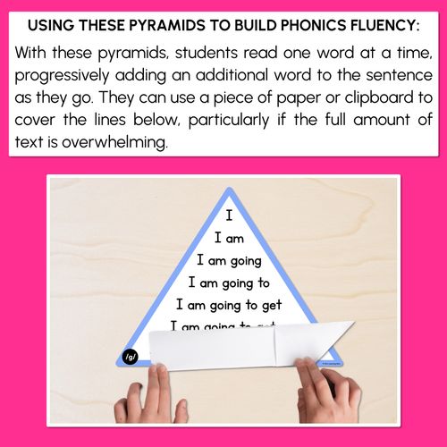 Resource preview 3 for CONSONANT PHONEME G WORDS - Decodable Sentence Pyramids - Phonics Fluency