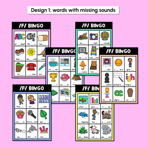 Resource preview 2 for F SOUND BINGO - Ways to spell the /f/ phoneme