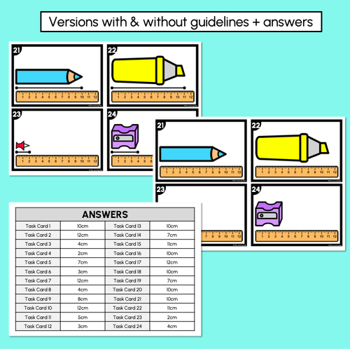 Resource preview 4 for Measuring Length with Formal Units (Centimetres) Task Cards 