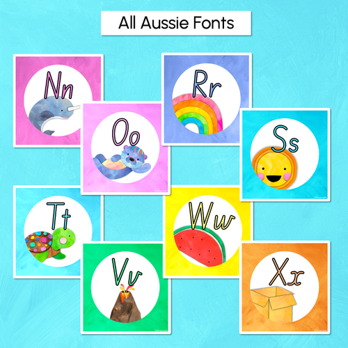 Resource preview 2 for Mini Alphabet Posters - The Kutopia Collection -  Watercolour Rainbow