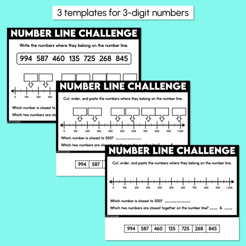 Resource preview 3 for Number Line Challenge Printables - 3-Digit & 4-Digit Numbers