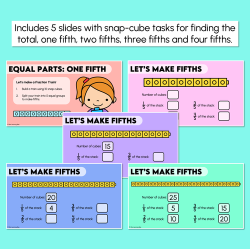 Resource preview 3 for Fractions - Fifths of a Length - Digital Slides