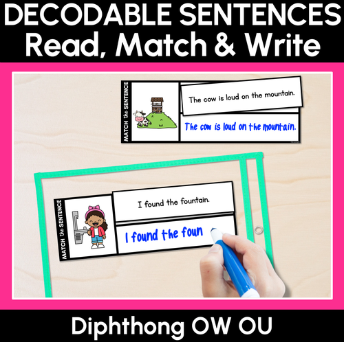 Resource preview 2 for Dipthongs Decodable Sentence Activities COMPLETE BUNDLE