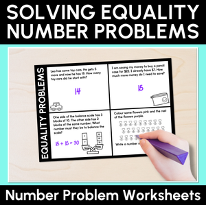 Solving Equality Number Problems Worksheets