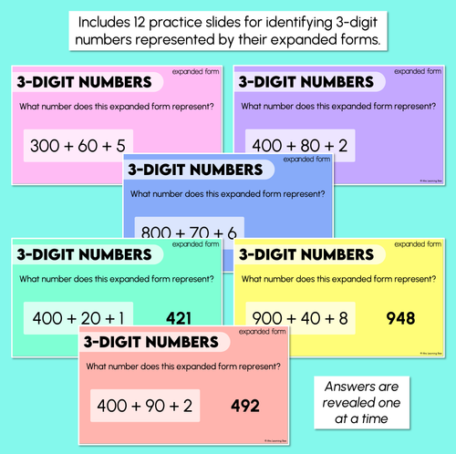Resource preview 3 for Partitioning 3-Digit Numbers in Expanded Form - Teaching Slides