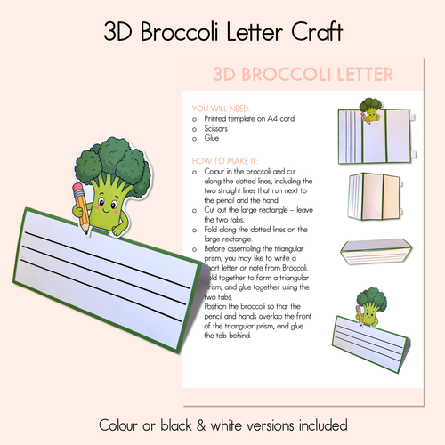 Resource preview 2 for Dear Broccoli Printable Pack - Literacy, Maths, Book Crafts & Design Printables - Book Week 2026