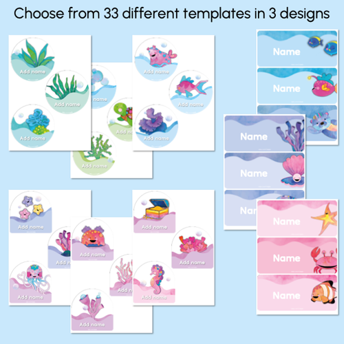 Resource preview 2 for Student Nametags - Sea of Wonder Collection - Calming Classroom Decor