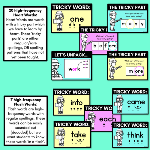 Resource preview 3 for High Frequency Heart Word Lessons SET 4-  WORDS WITH TRICKY SPELLINGS