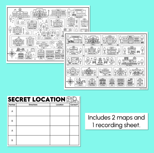 Resource preview 3 for Locating Landmarks Using Compass Directions - Secret Location Partner Activity