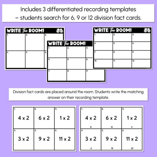 Resource preview 3 for WRITE THE ROOM - Division Facts