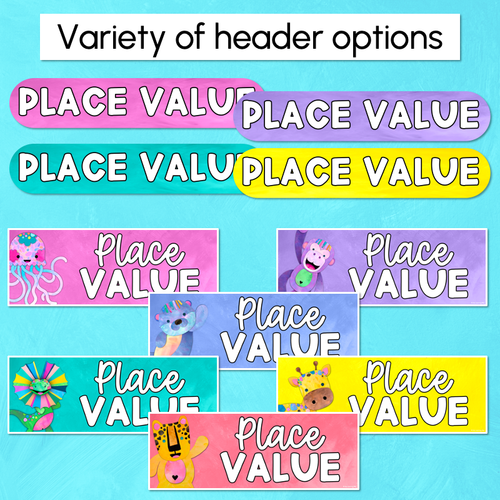 Resource preview 4 for Place Value Posters - Watercolour Rainbow - The Kutopia Collection 