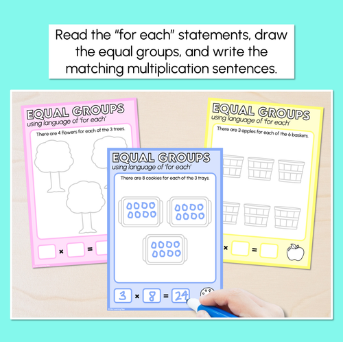Resource preview 2 for Equal Groups - Using Language of 'For Each - Task Cards