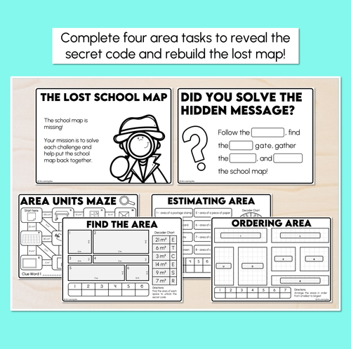 Resource preview 2 for Escape Room - Finding, Estimating & Ordering Area - Printables